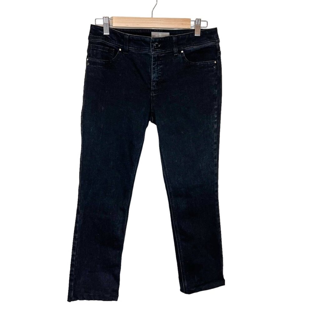 CHICO'S So Slimming Jeans XS Womens Black Denim Size‎ Short Extra Small